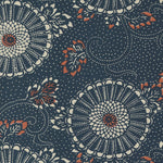 Cotton Print - Indigo Blooming - Kiku - Midnight