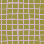 THE EDIT Cotton Lawn - Grid - Lilac on Olive