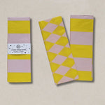 Luxury Tissue Paper - Diamond/Stripe - Acid Yellow/Dusty Lilac