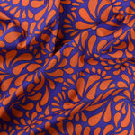 Luxury Printed Cotton Lawn - Marlin - Blue and Orange